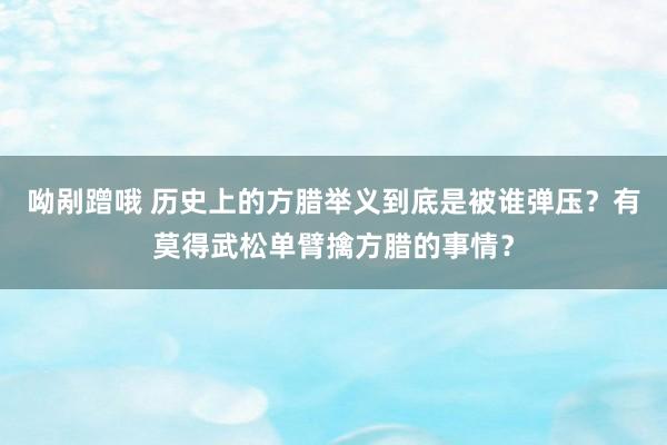 呦剐蹭哦 历史上的方腊举义到底是被谁弹压？有莫得武松单臂擒方腊的事情？