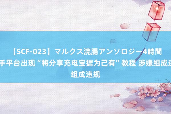 【SCF-023】マルクス浣腸アンソロジー4時間 二手平台出现“将分享充电宝据为己有”教程 涉嫌组成违规