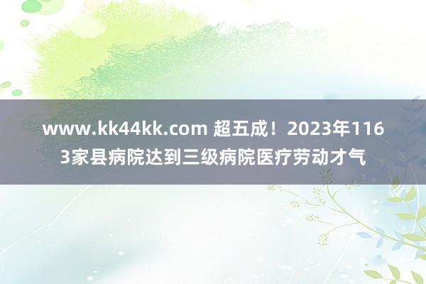 www.kk44kk.com 超五成！2023年1163家县病院达到三级病院医疗劳动才气