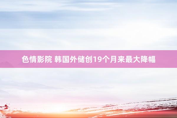 色情影院 韩国外储创19个月来最大降幅