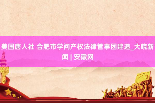 美国唐人社 合肥市学问产权法律管事团建造_大皖新闻 | 安徽网