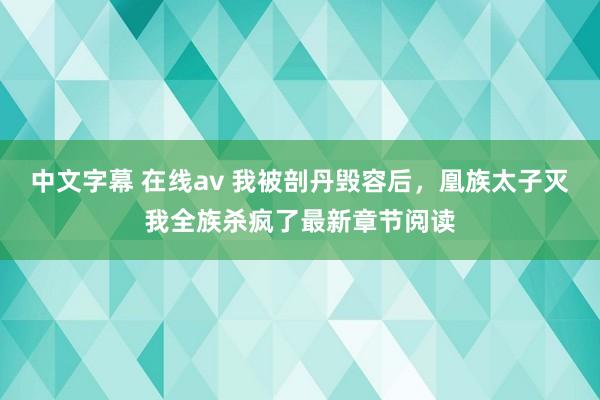 中文字幕 在线av 我被剖丹毁容后，凰族太子灭我全族杀疯了最新章节阅读