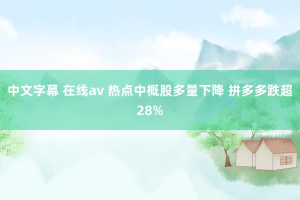 中文字幕 在线av 热点中概股多量下降 拼多多跌超28%