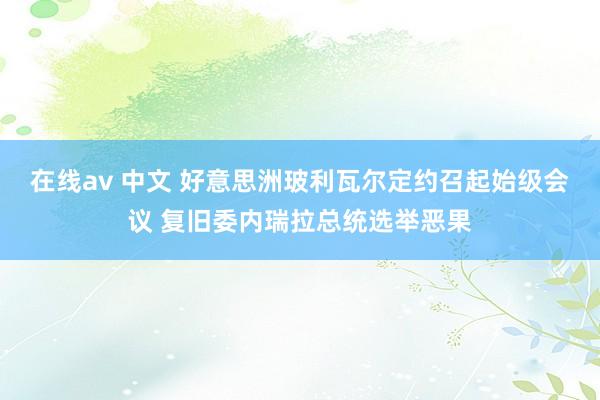 在线av 中文 好意思洲玻利瓦尔定约召起始级会议 复旧委内瑞拉总统选举恶果