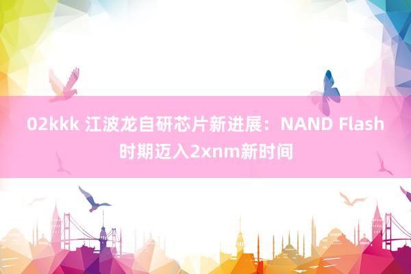 02kkk 江波龙自研芯片新进展：NAND Flash时期迈入2xnm新时间