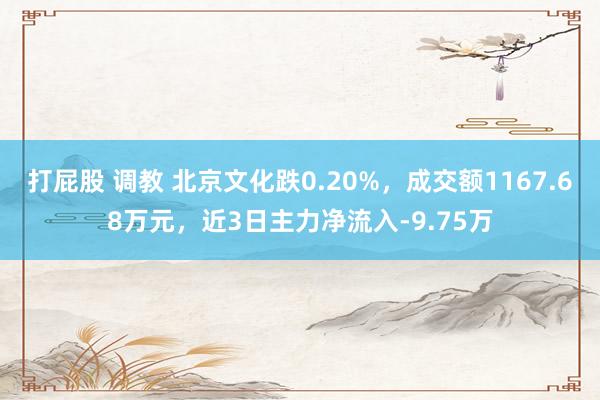 打屁股 调教 北京文化跌0.20%，成交额1167.68万元，近3日主力净流入-9.75万