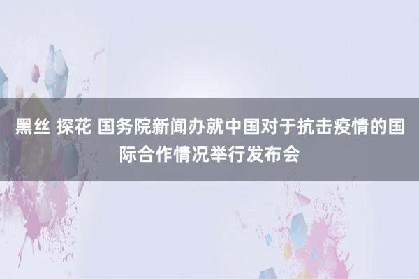 黑丝 探花 国务院新闻办就中国对于抗击疫情的国际合作情况举行发布会