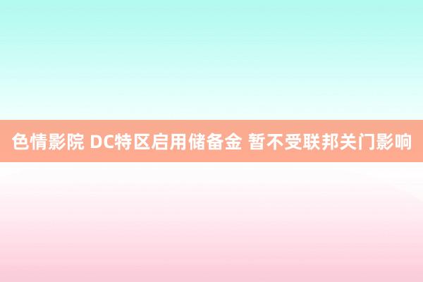 色情影院 DC特区启用储备金 暂不受联邦关门影响